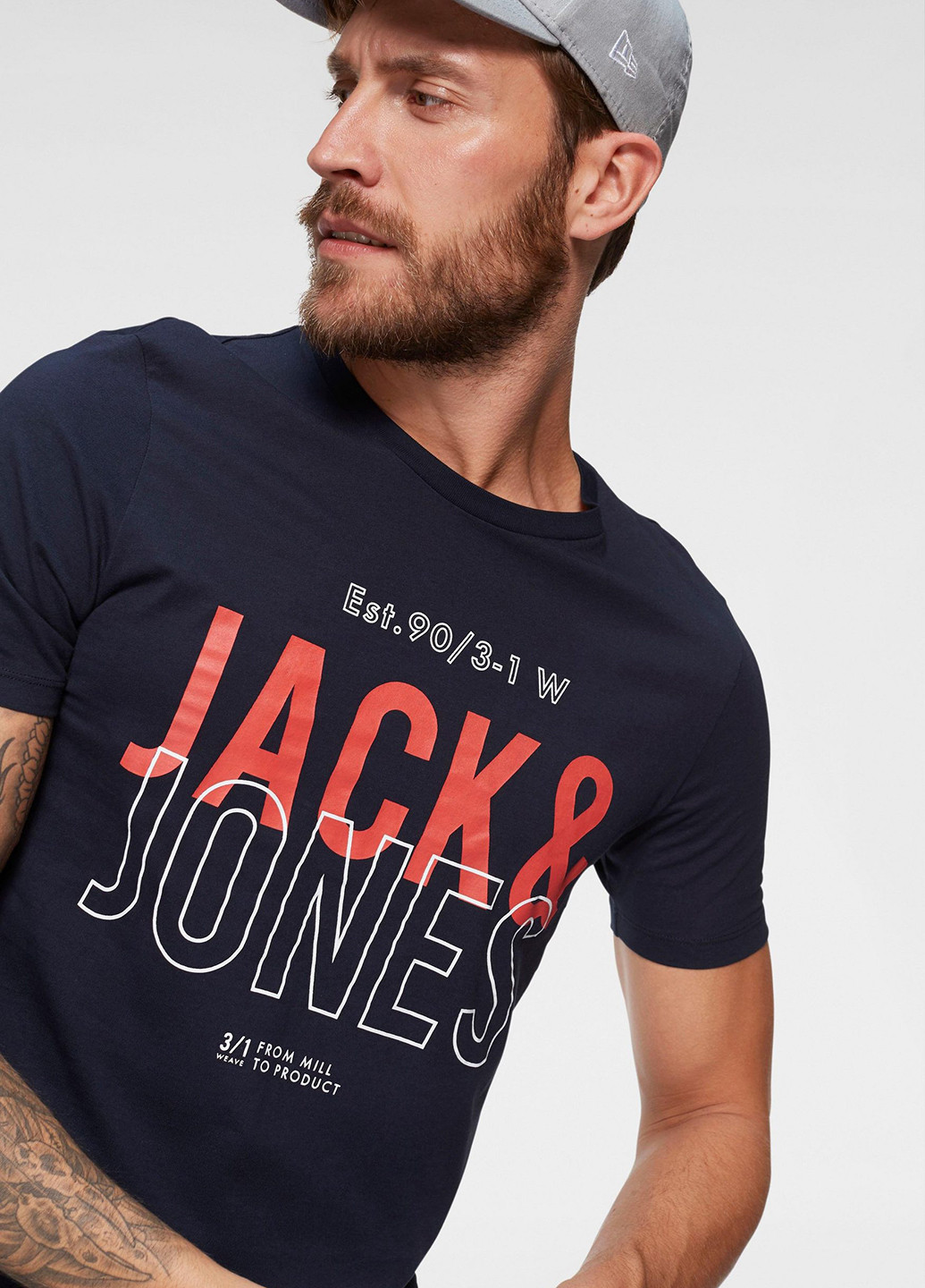 Темно-синяя летняя футболка Jack & Jones