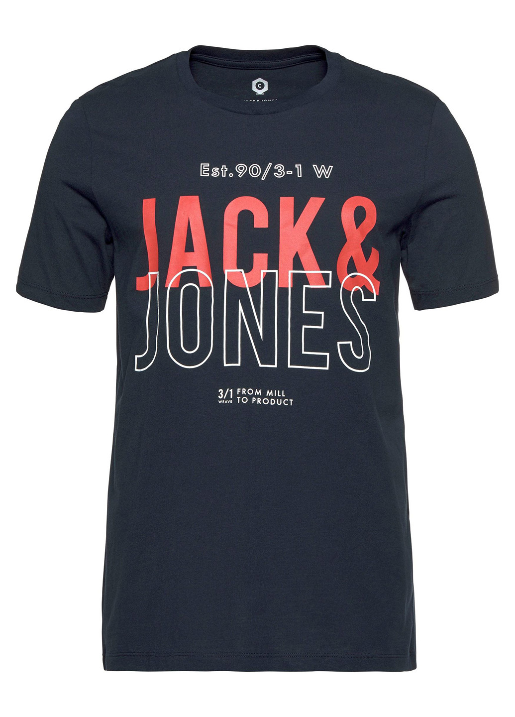 Темно-синя літня футболка Jack & Jones