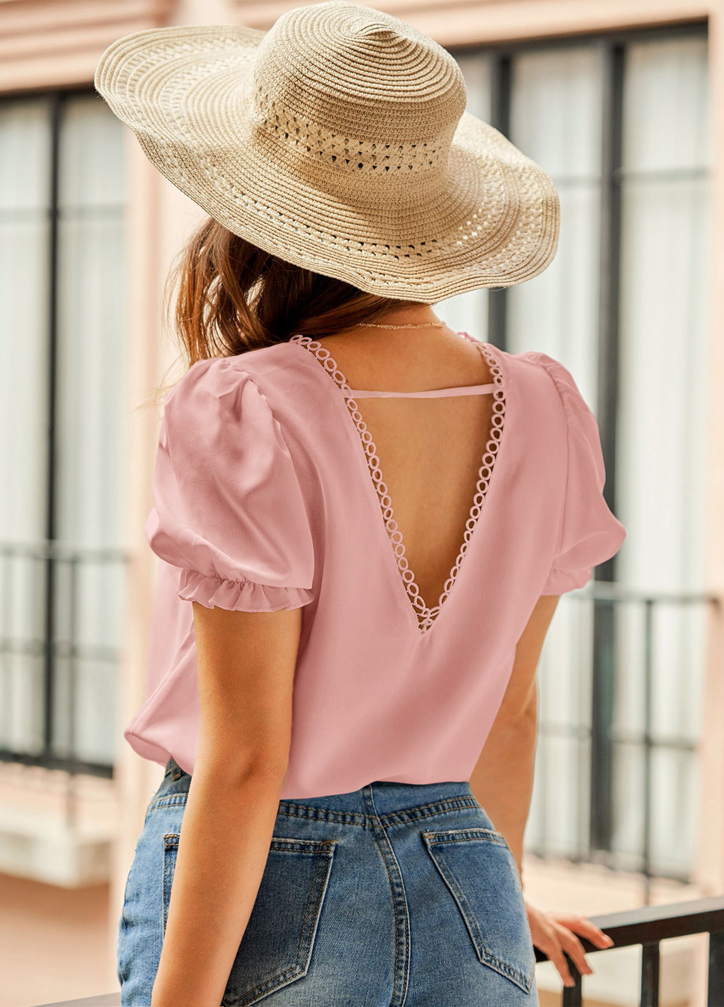 Пудрова блуза SHEIN