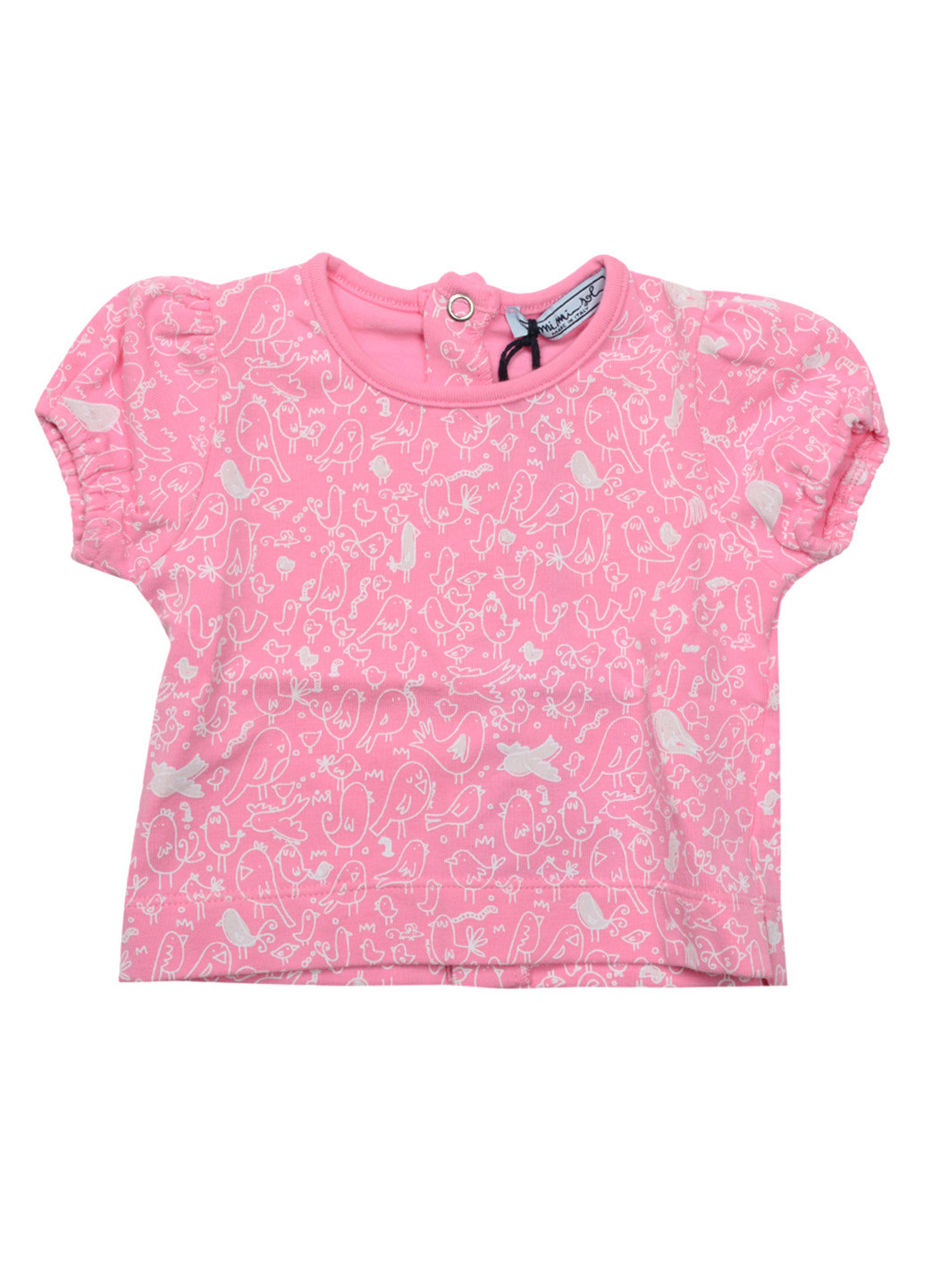 Розовая летняя футболка с коротким рукавом MIMISOL
