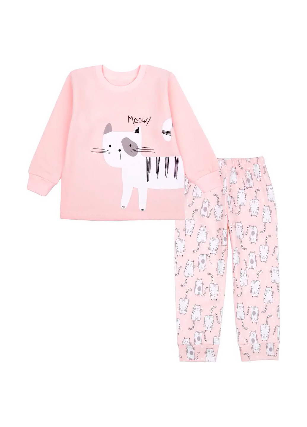 Персиковая всесезон пижама (лонгслив, брюки) лонгслив + брюки Фламинго