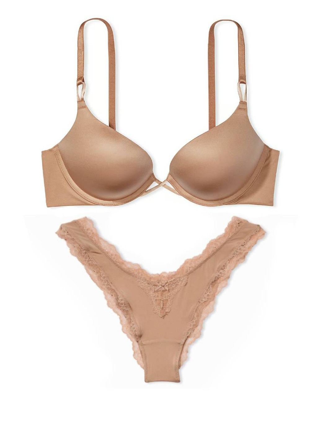 Бежевый демисезонный комплек (бюстгальтер, трусики) Victoria's Secret