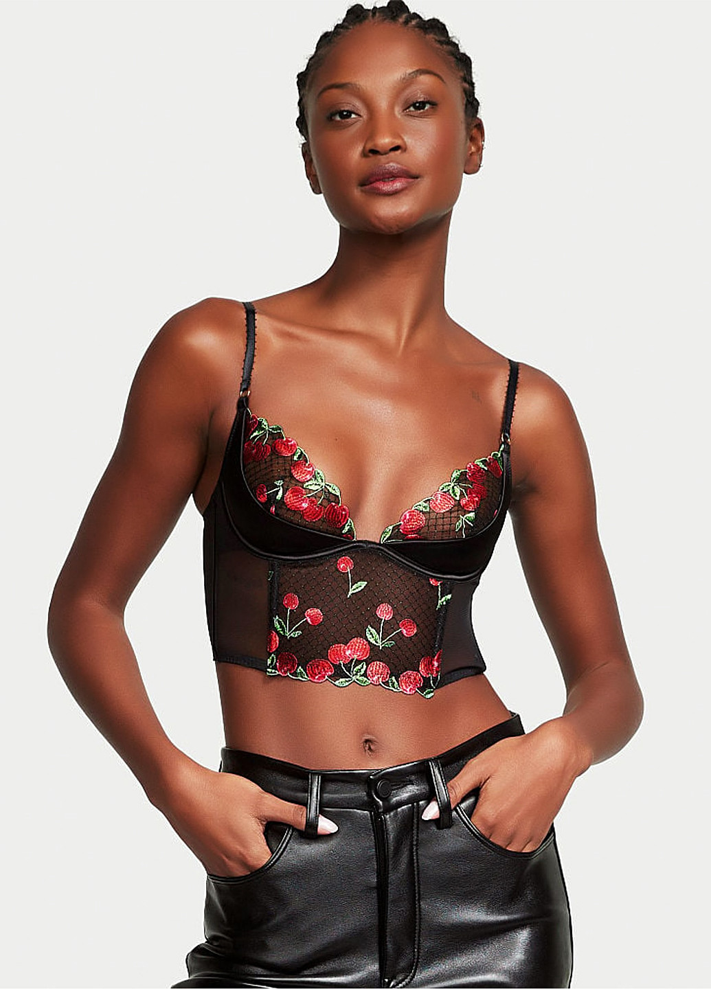 Чорний демісезонний комплект (бюстьє, трусики) Victoria's Secret