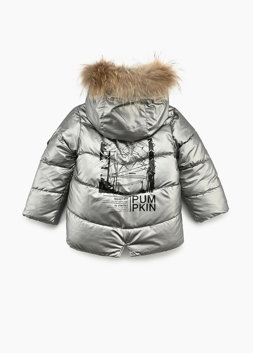 Серая зимняя куртка No Brand