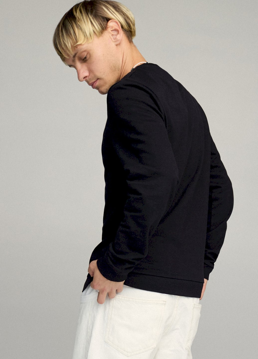 Черный свитшот мужской basic /no flis/ YAPPI рисунок (251424305)