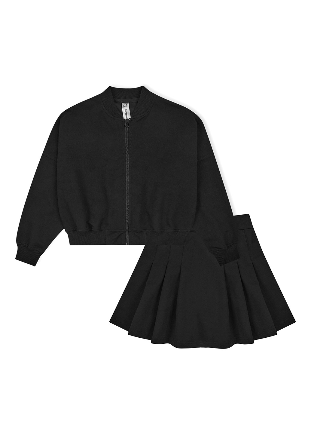 Черный демисезонный костюм (толстовка, юбка-шорты) юбочный, с шортами Garnamama
