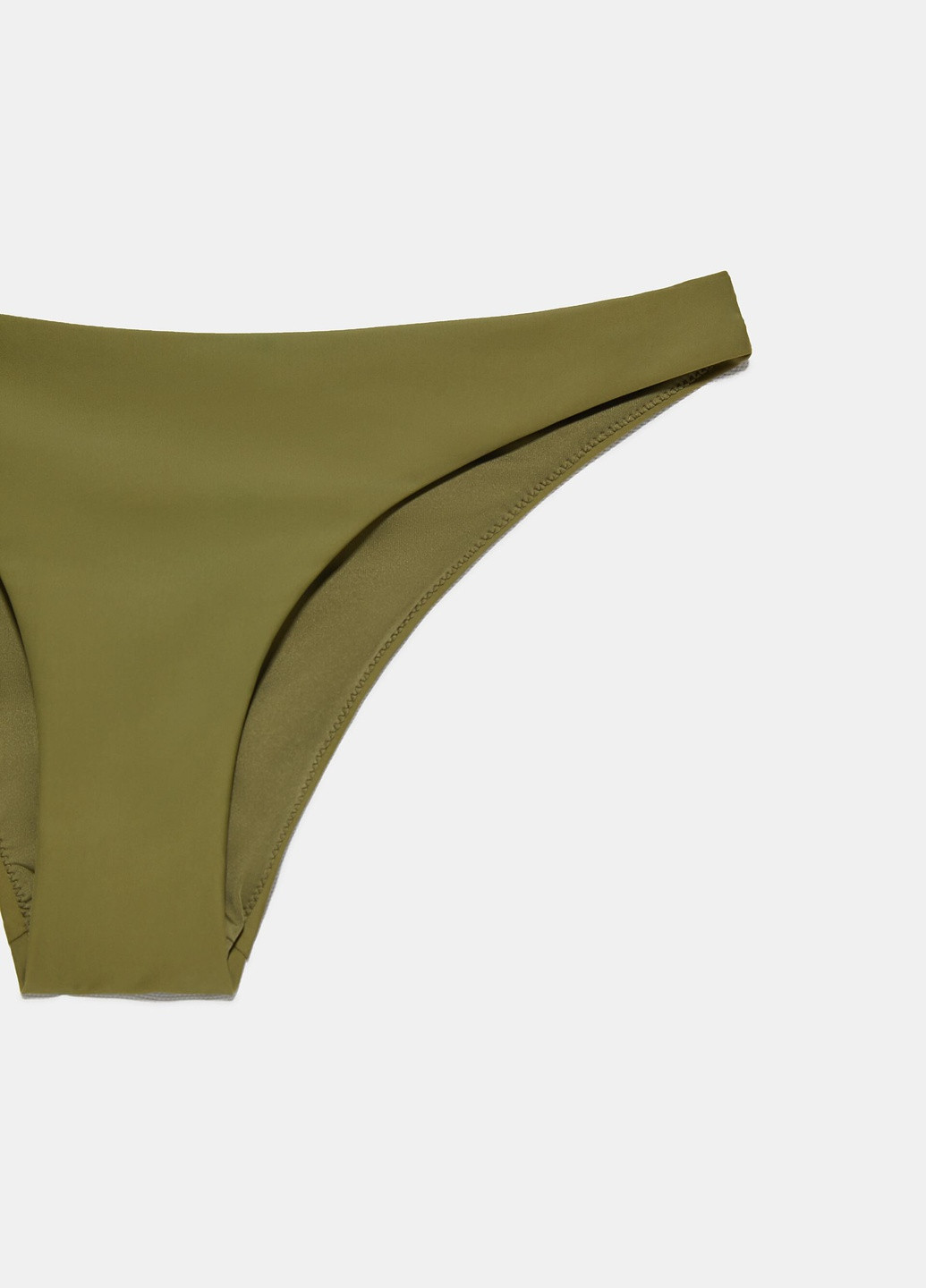 Оливковые купальные трусики однотонные Zara