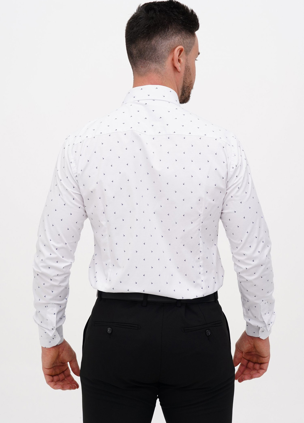 Белая кэжуал, классическая рубашка с рисунком Trend Collection