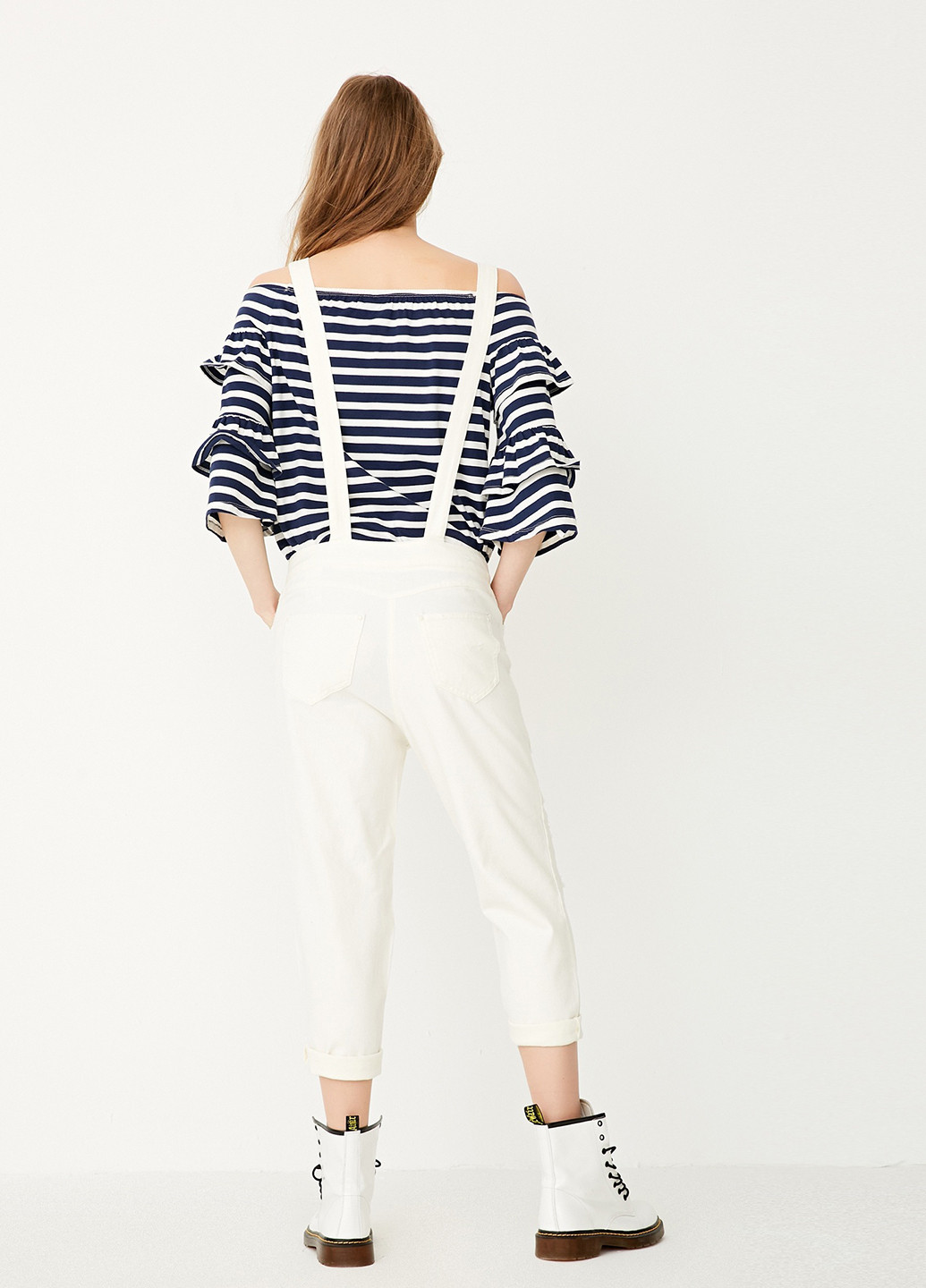 Комбинезон Only комбинезон-брюки однотонный белый кэжуал хлопок