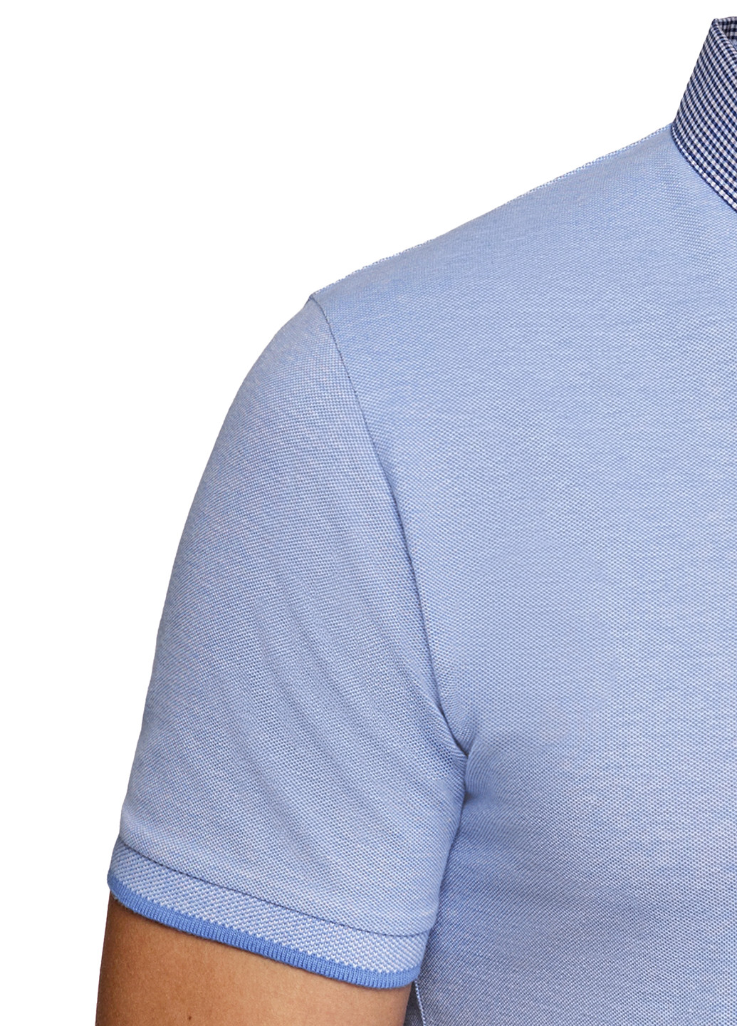 Темно-голубой футболка-поло для мужчин Oodji меланжевая