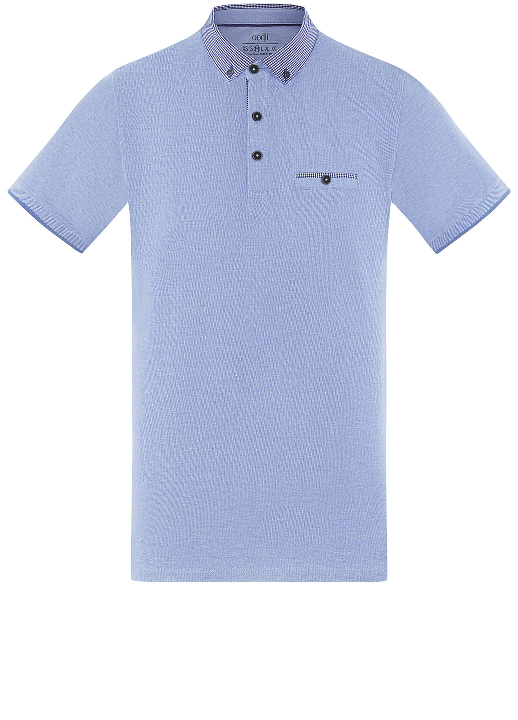 Темно-голубой футболка-поло для мужчин Oodji меланжевая