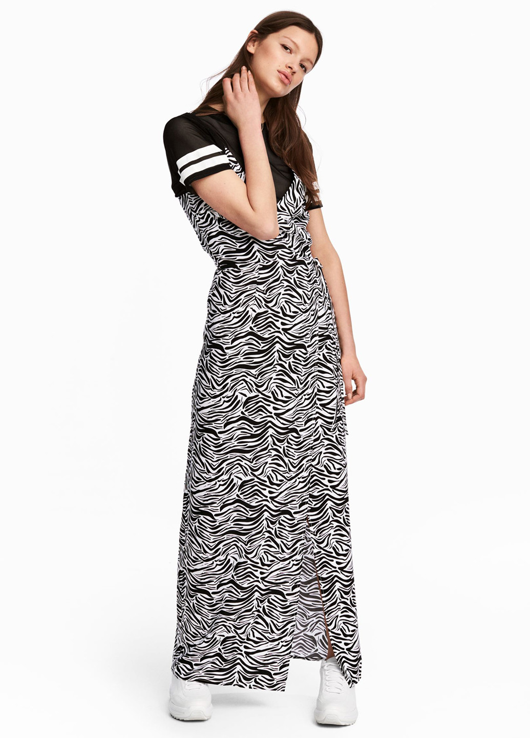 Комбінована кежуал плаття, сукня на запах H&M зебра