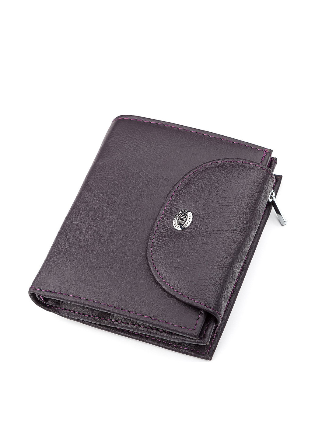 Гаманець ST Leather Accessories однотонний темно-фіолетовий кежуал
