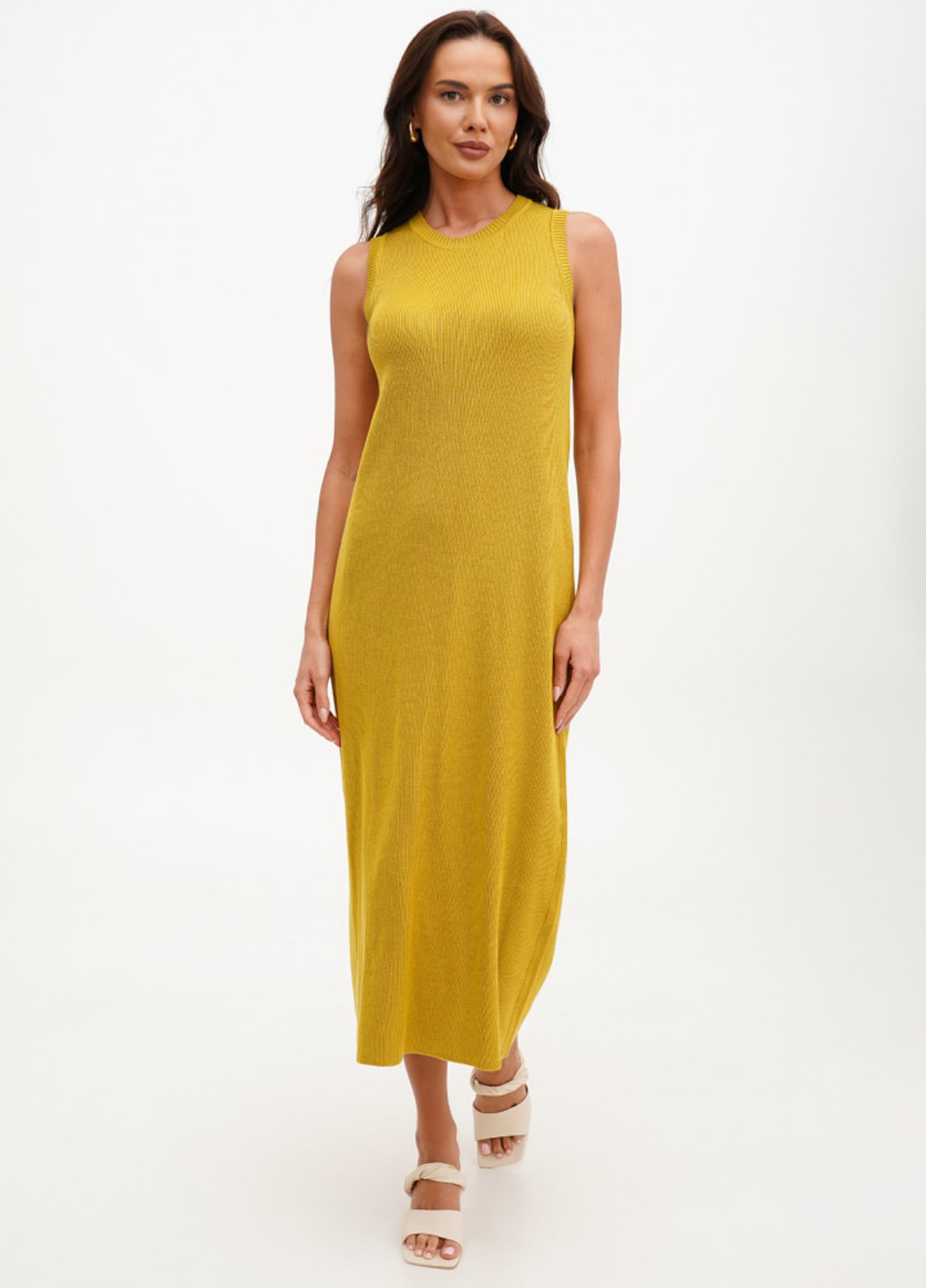 Гірчична кежуал сукня сукня-майка ESSME однотонна