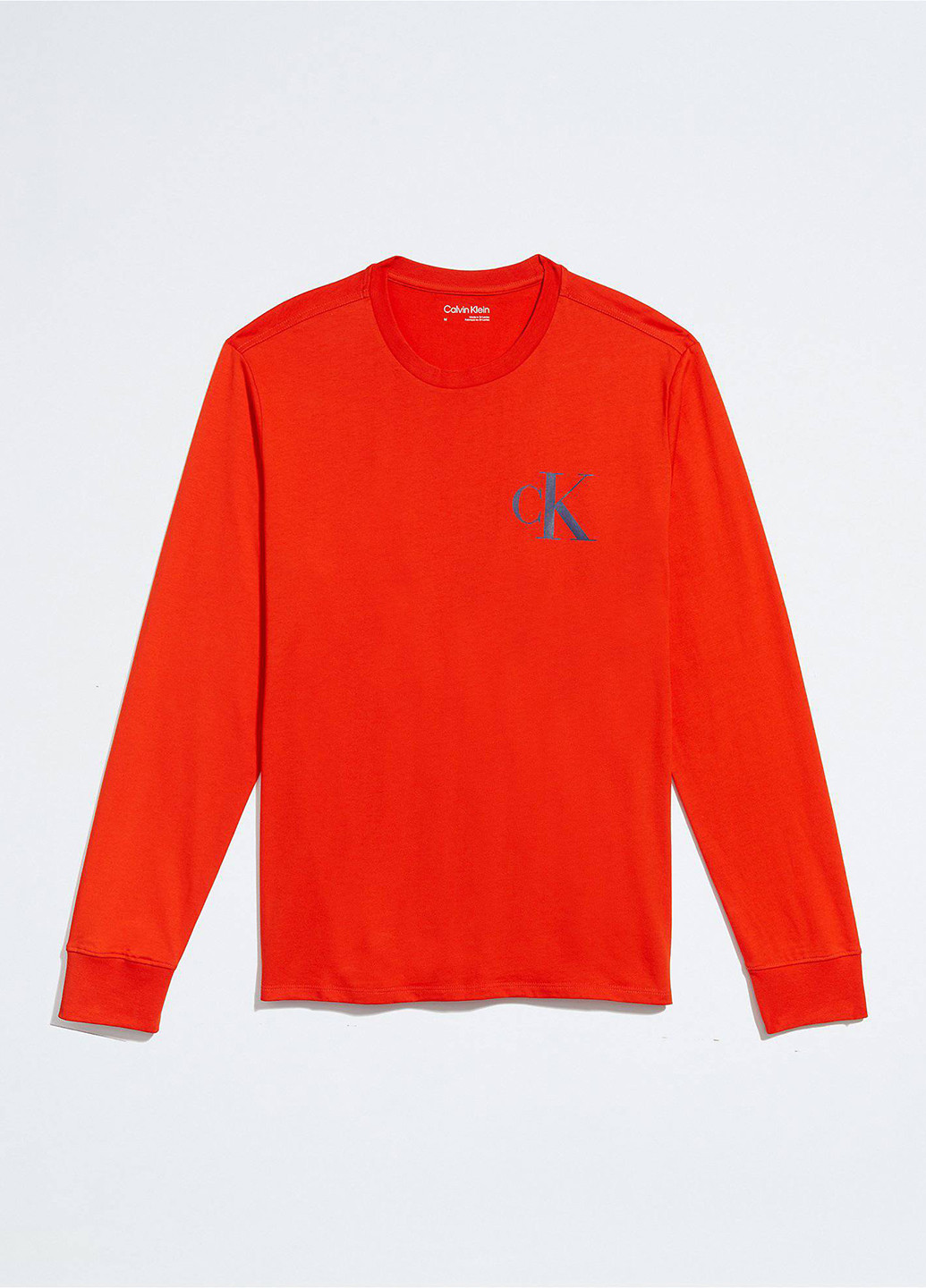 Лонгслів Calvin Klein логотип червоний кежуали бавовна, трикотаж