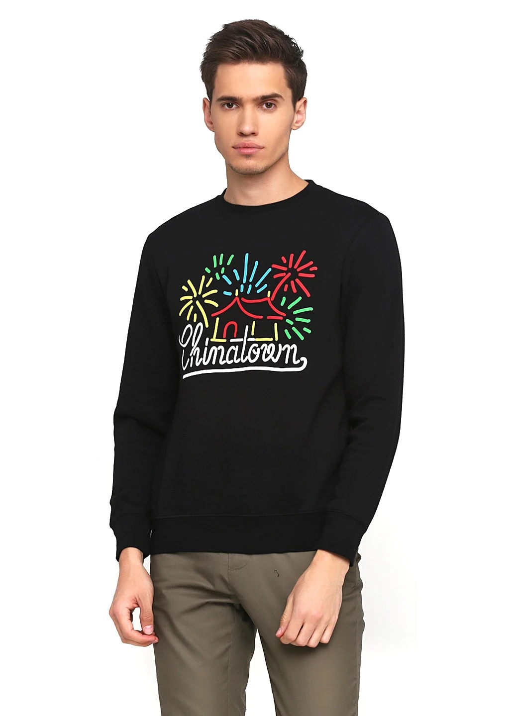 Черный свитшот H&M однотонный (243808362)