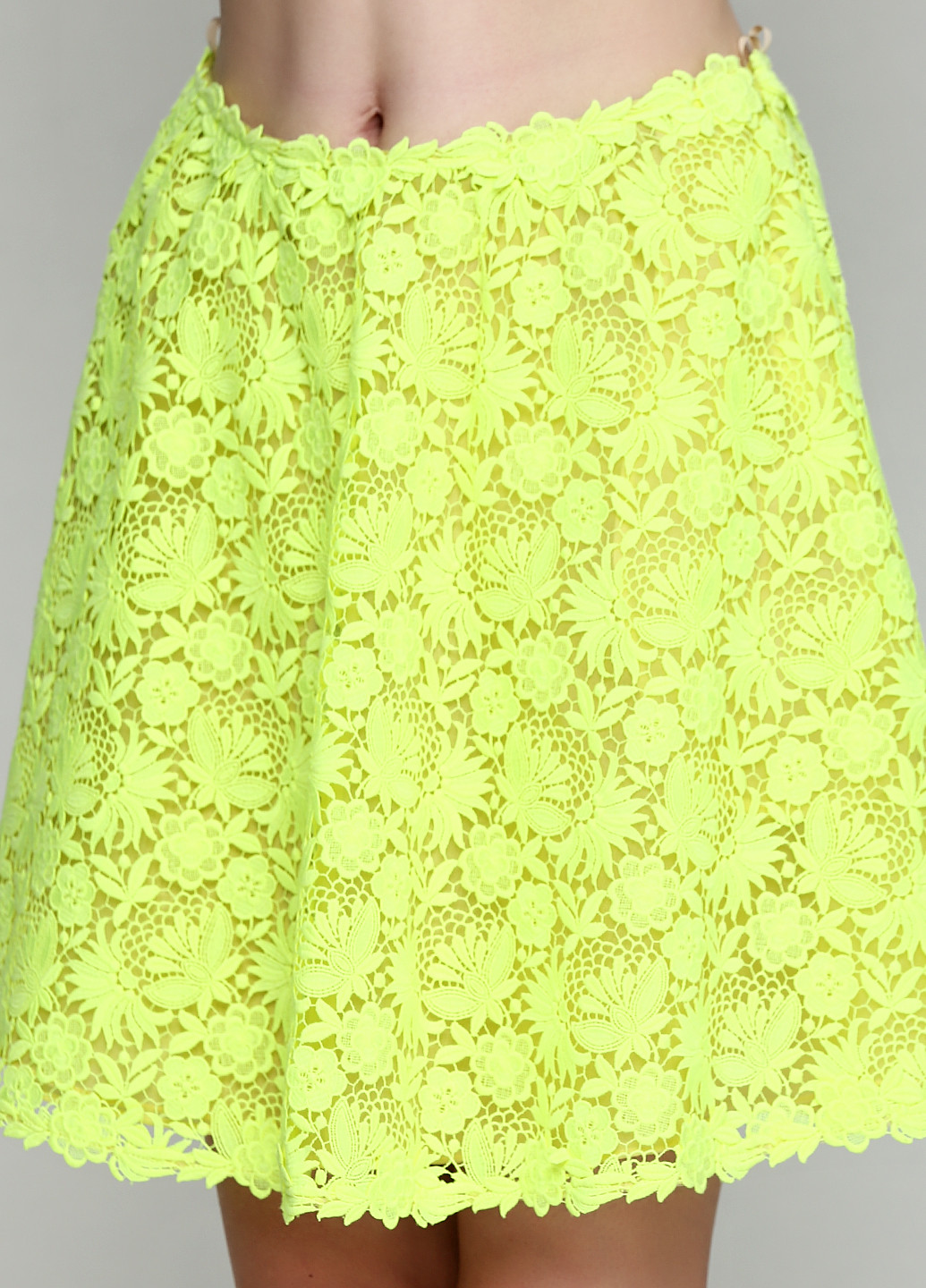 Кислотно-зеленая кэжуал однотонная юбка Valentino миди
