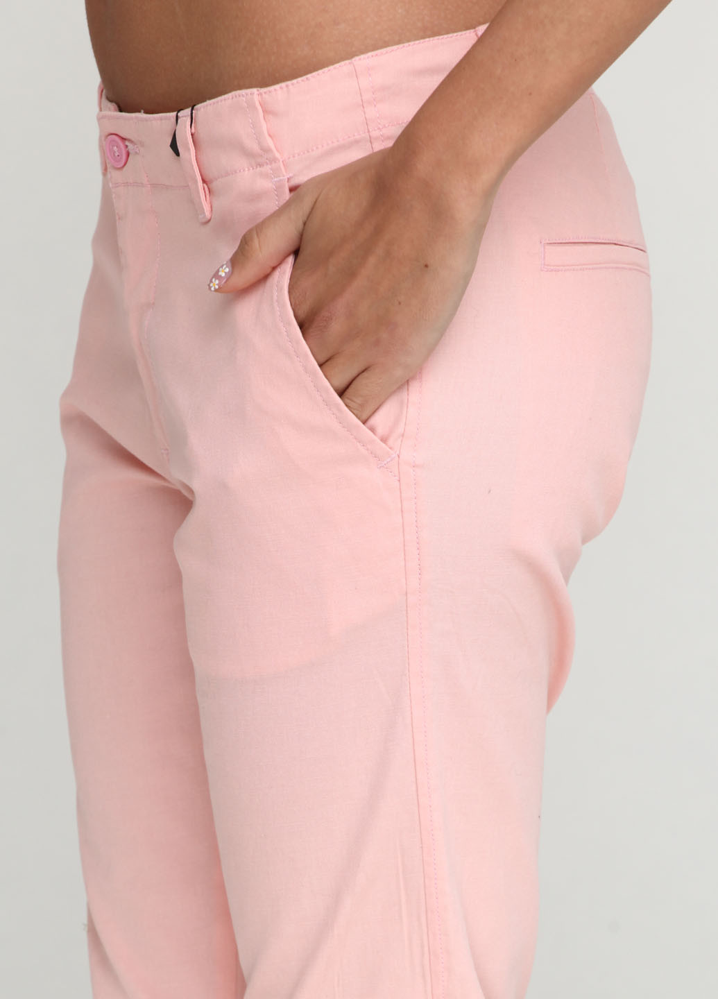 Светло-розовые кэжуал летние прямые брюки Sirup