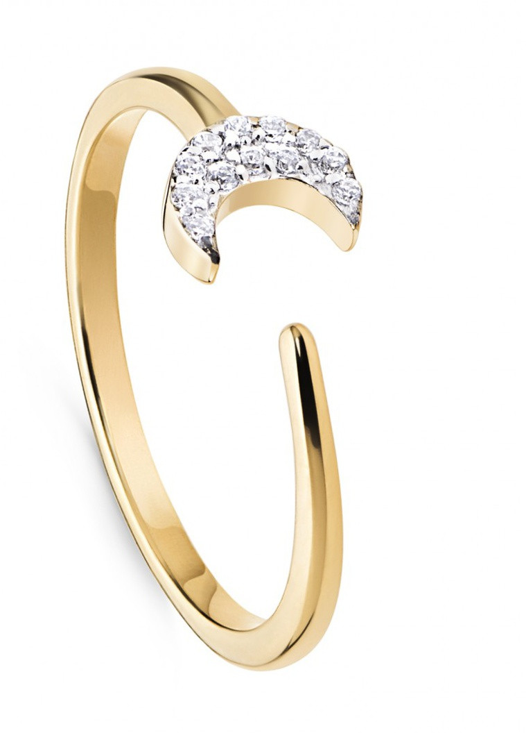 Серебряное позолоченое кольцо «Месяц» размер 16 Peninsula (226765812)