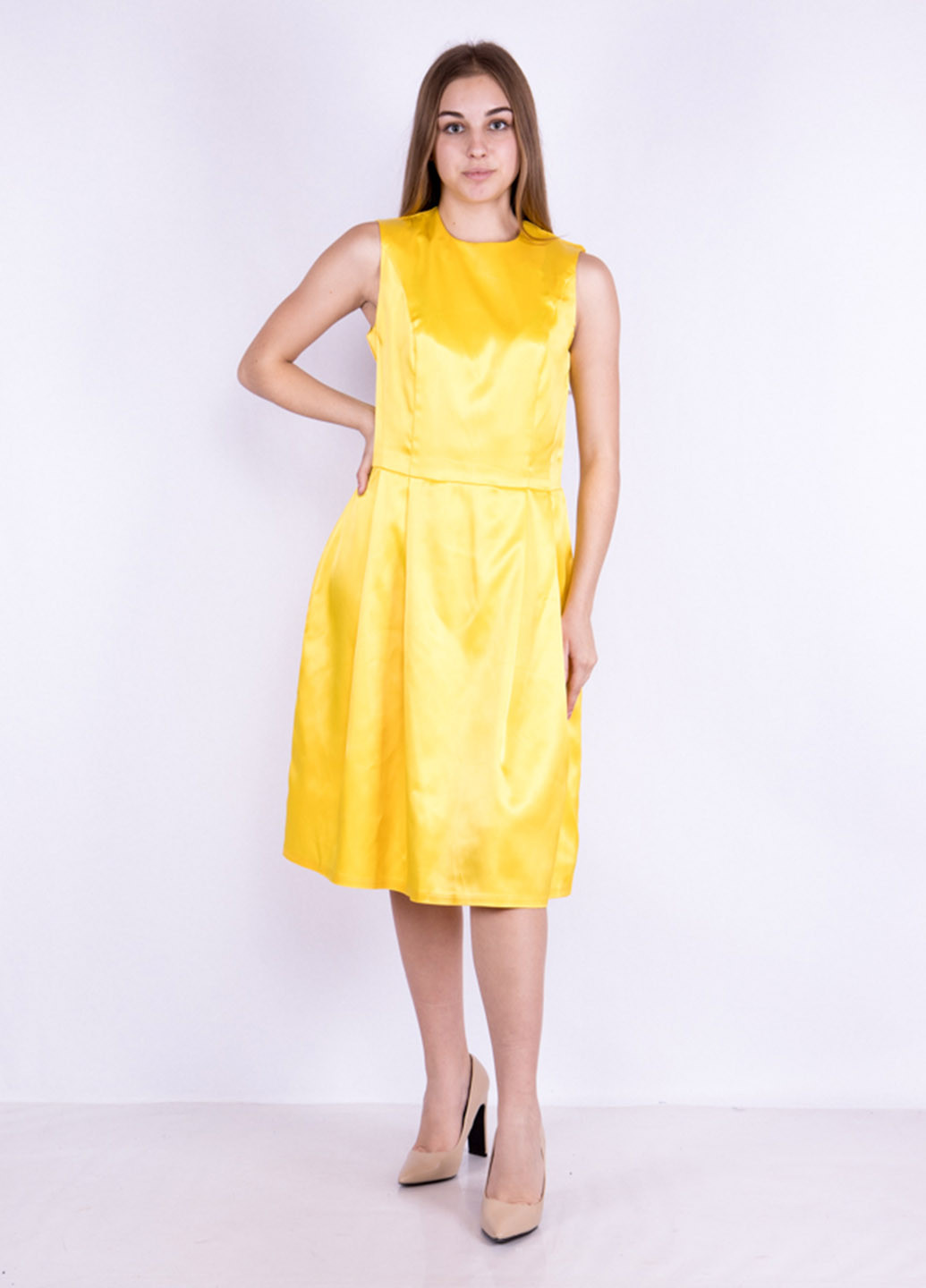 Желтое кэжуал платье Time of Style однотонное