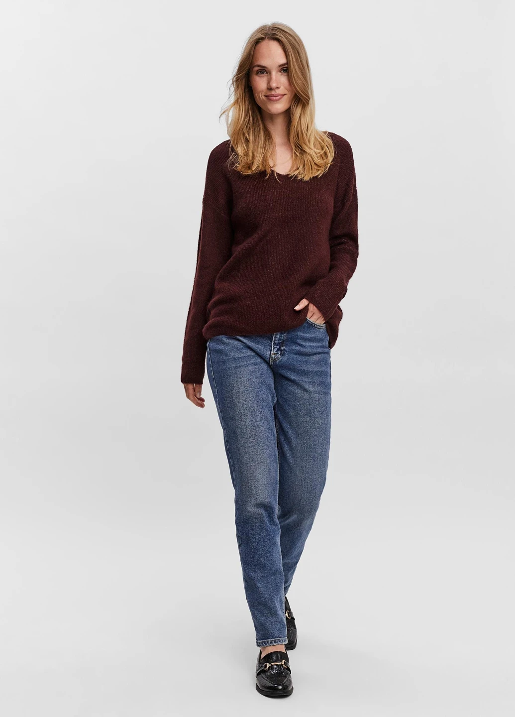 Бордовий демісезонний светр Vero Moda