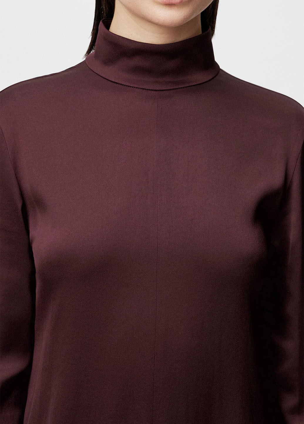 Бордовое кэжуал платье а-силуэт, платье-водолазка Drykorn однотонное