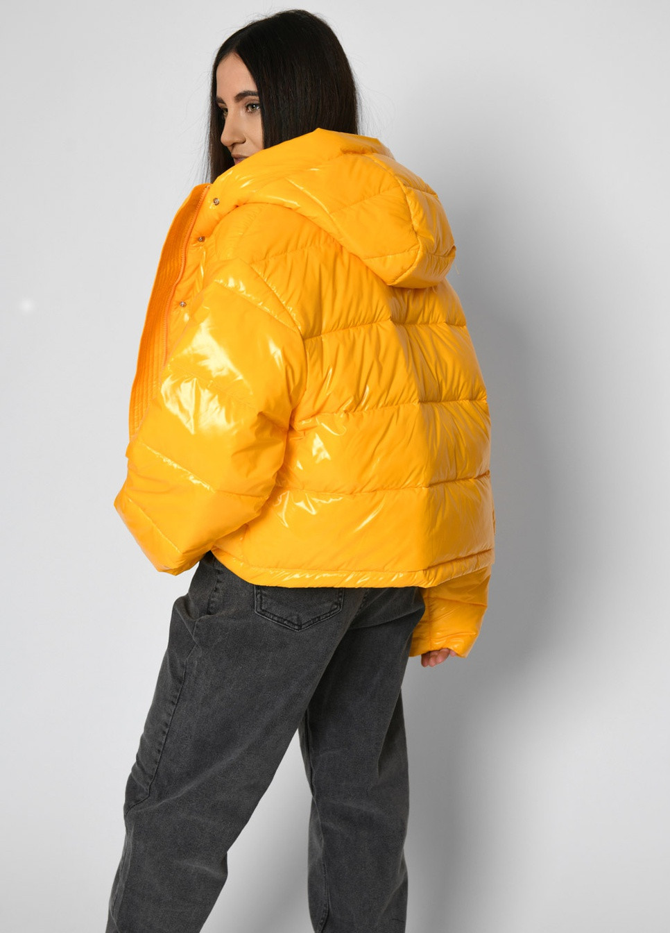 Кислотно-жёлтая демисезонная демисезонная куртка свободного фасона X-Woyz