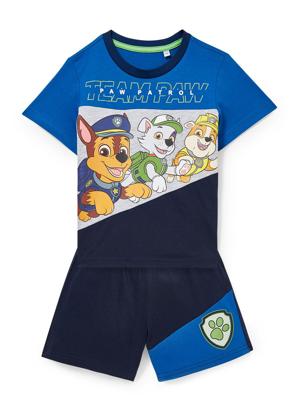 Синий летний костюм (футболка, шорты) с шортами C&A