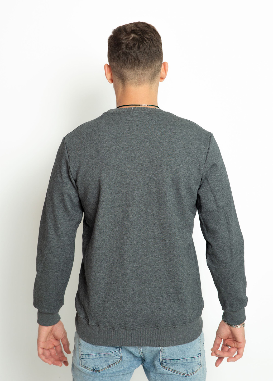 Серый свитшот Time of Style меланж без декора (306717098)