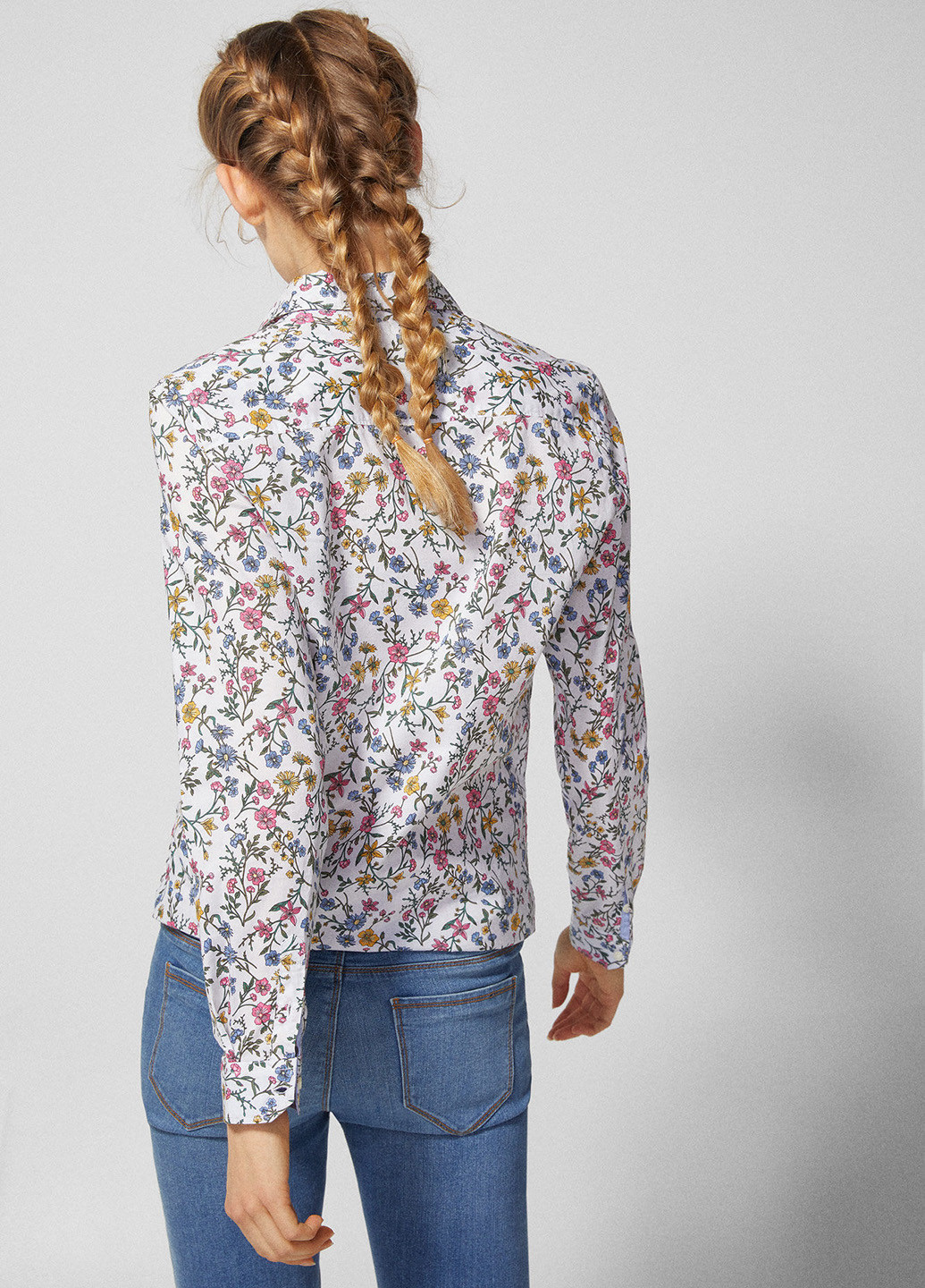 Белая кэжуал рубашка с цветами Springfield