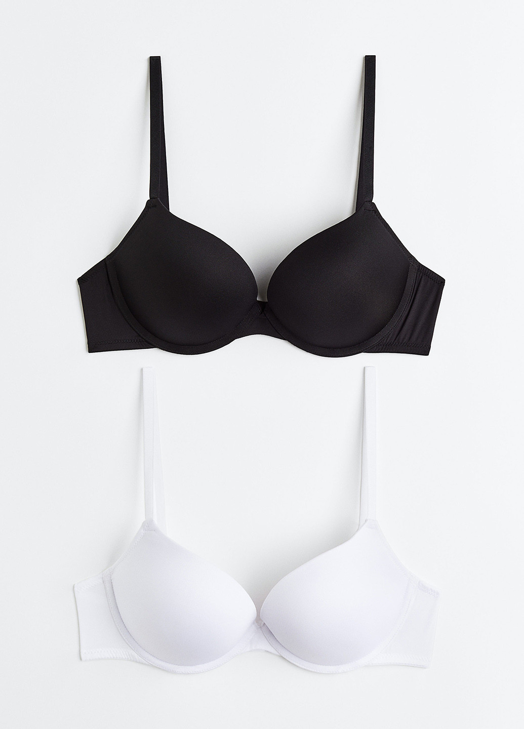 Чорно-білий бюстгальтер (2 шт.) H&M з кісточками поліамід