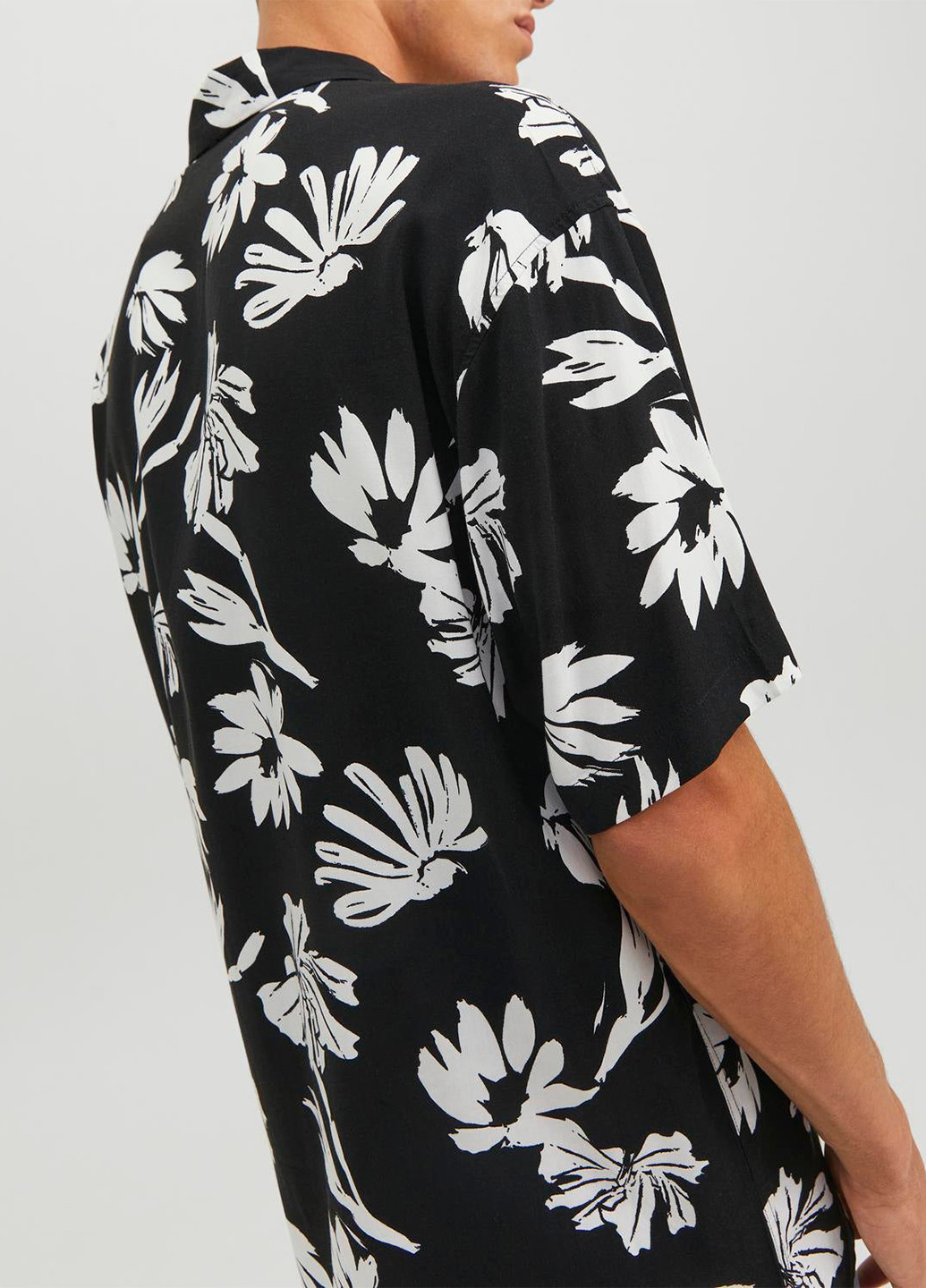 Черная кэжуал рубашка с цветами Jack & Jones