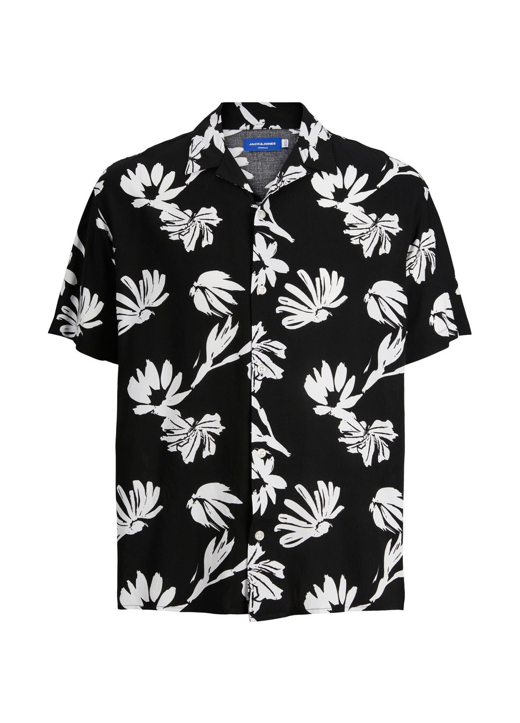 Черная кэжуал рубашка с цветами Jack & Jones