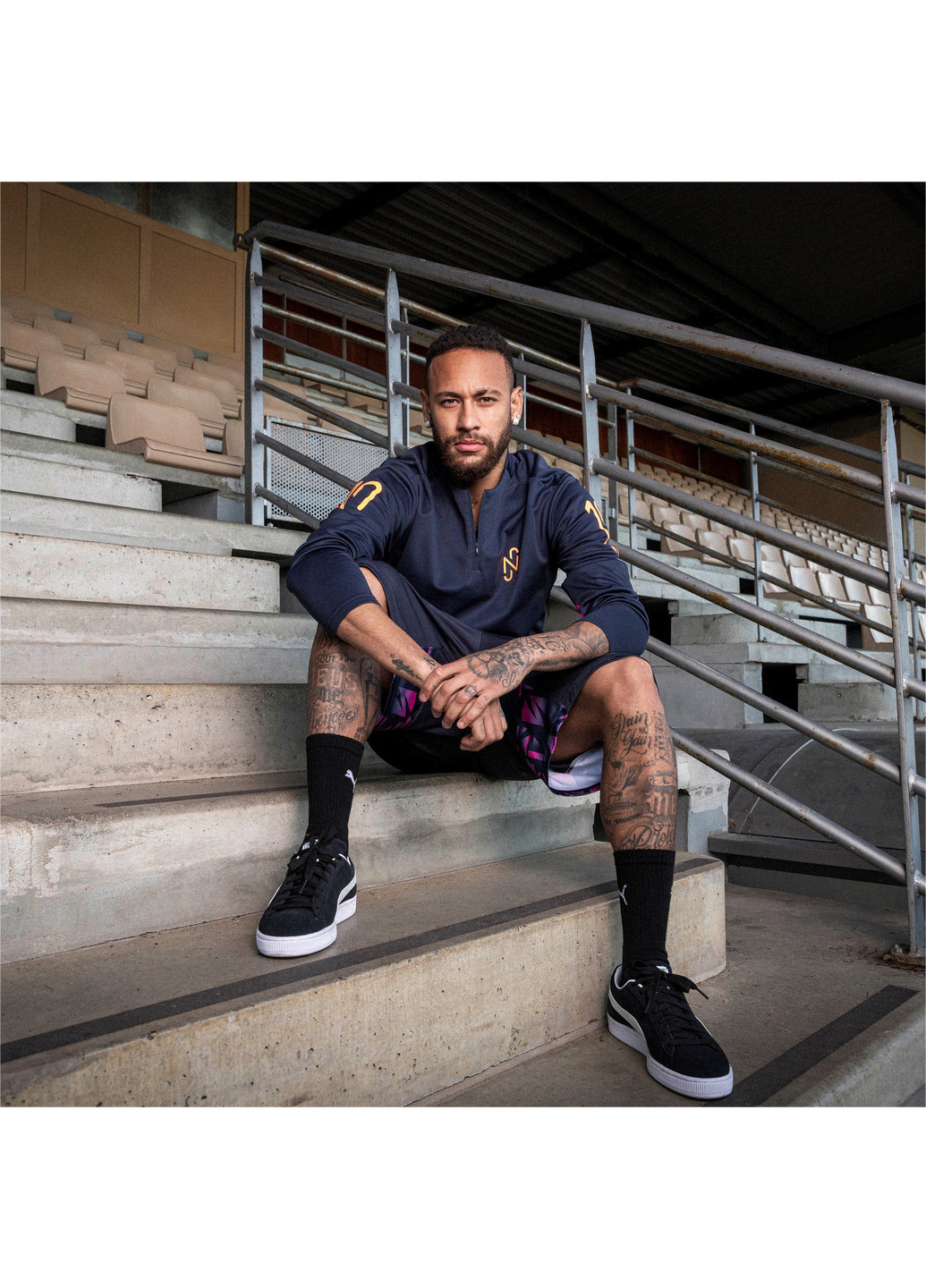 Олимпийка Neymar Jr Flare Men’s Football Training Top Puma однотонная синяя спортивная полиэстер