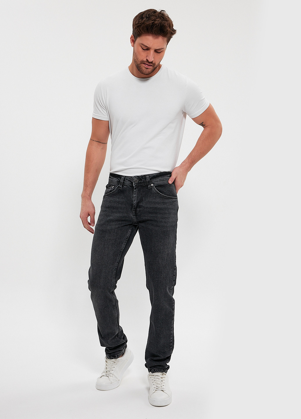 Темно-серые демисезонные слим джинсы Trend Collection