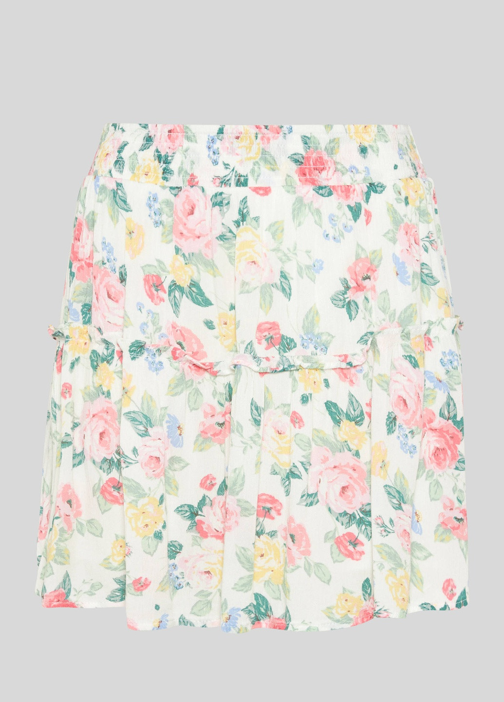 Белая цветочной расцветки юбка C&A