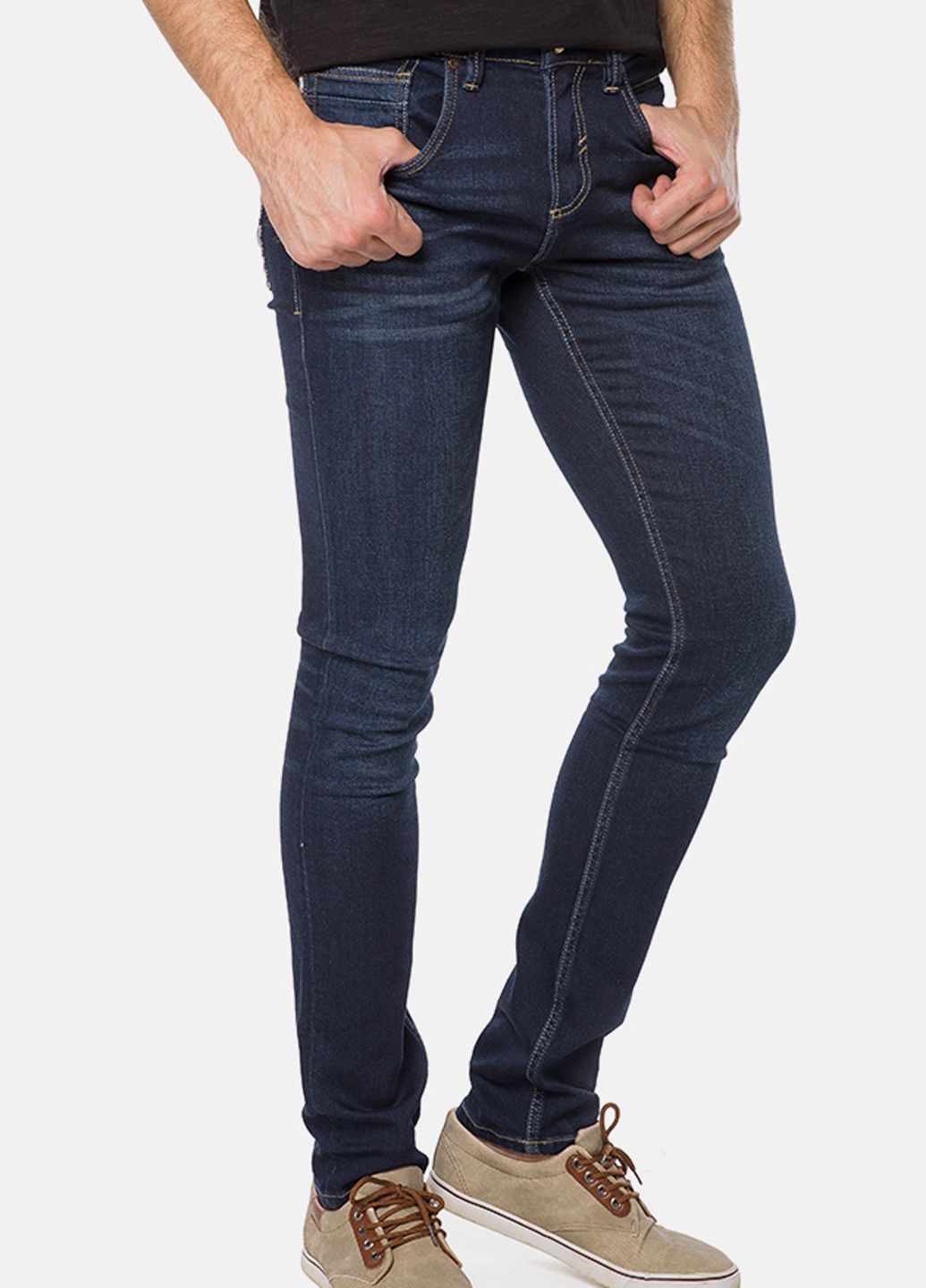 Джинси MR 520 середня талія темно-сині джинсові