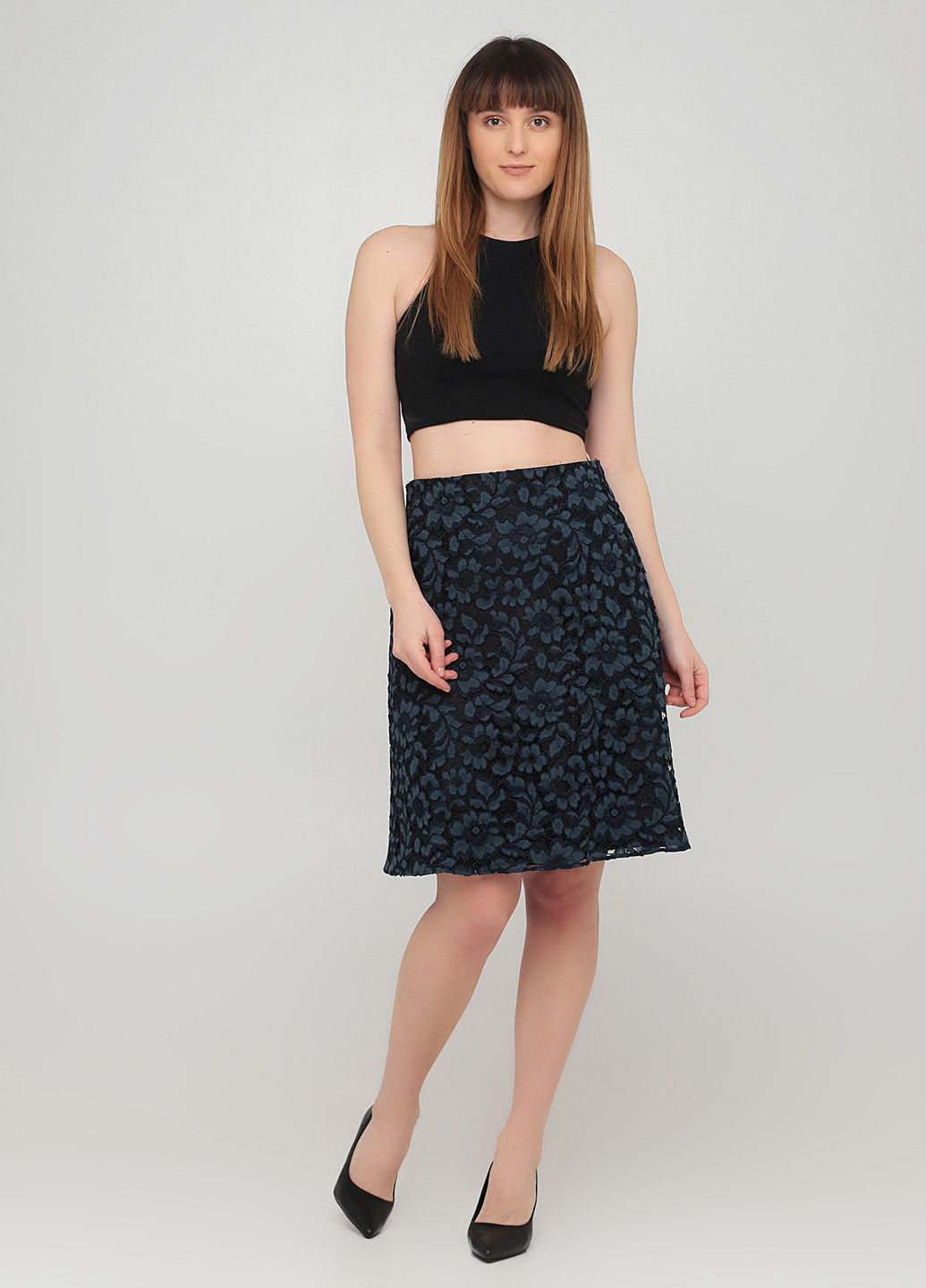 Темно-синяя кэжуал однотонная юбка Zara Accessories