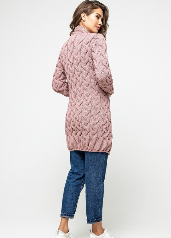В'язаний кардиган "Лало" - Пудра Prima Fashion Knit рост 175 см, размер 42-44 (231625987)