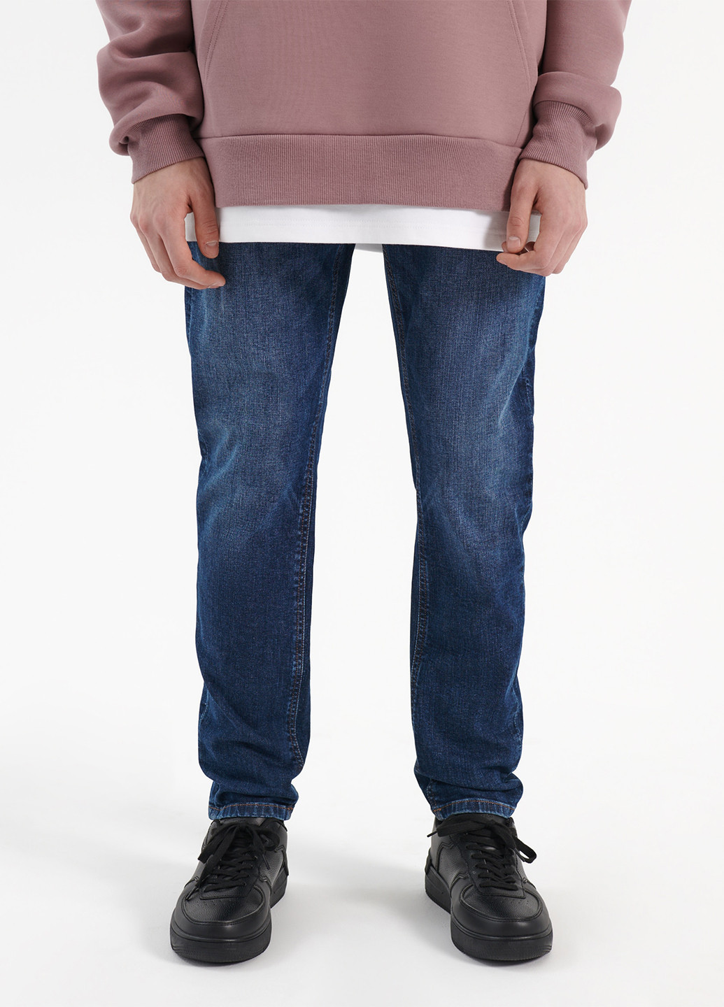 Темно-синие демисезонные слим джинсы House