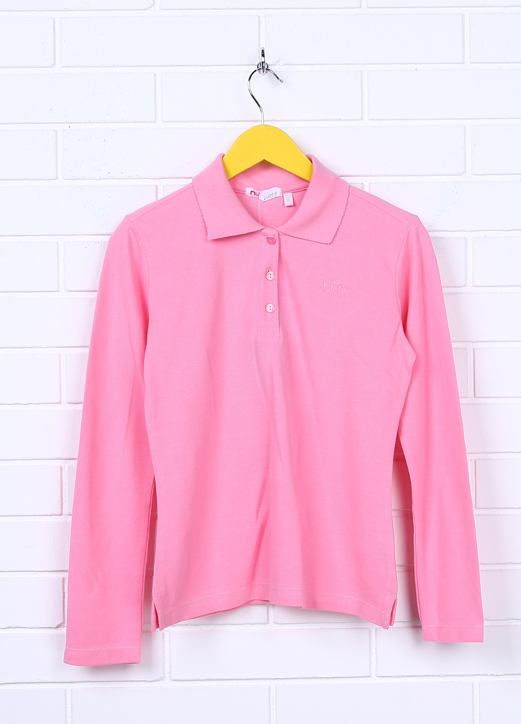 Розовая детская футболка-поло для девочки Nucleo однотонная