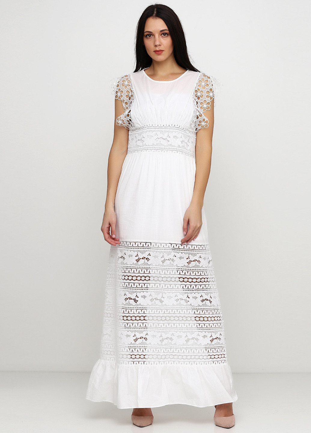 Белое кэжуал платье клеш Twin-Set однотонное