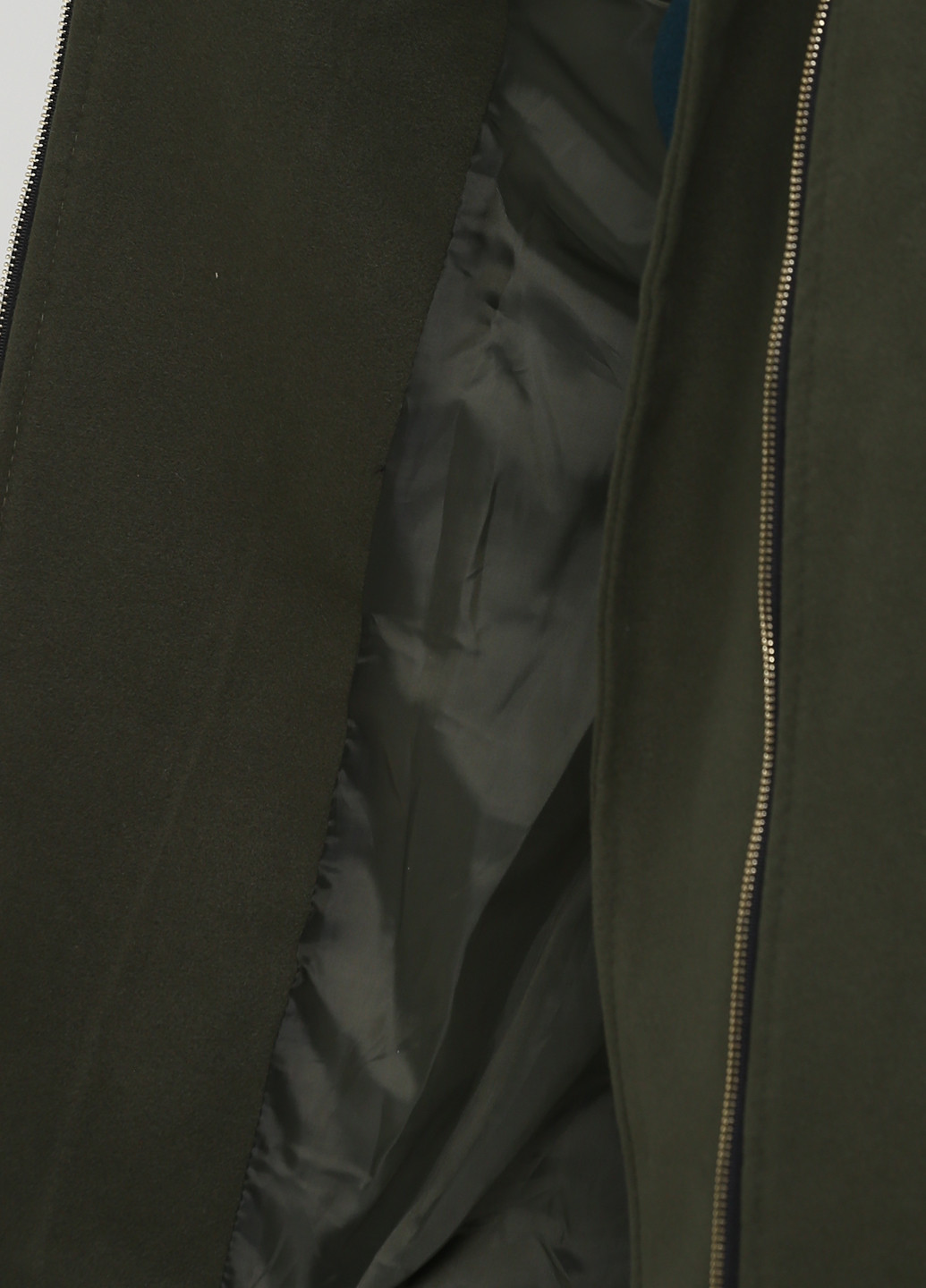 Оливковое (хаки) демисезонное Пальто однобортное No Brand