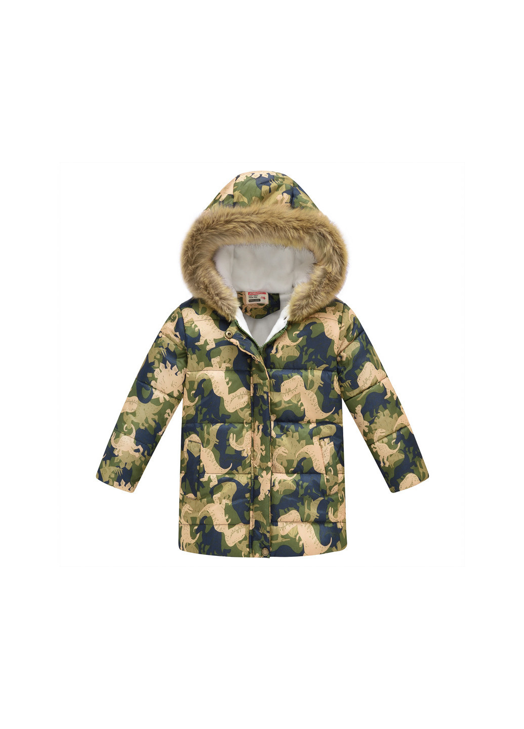 Оливковая (хаки) демисезонная куртка для мальчика демисезонная dino world Jomake 56475