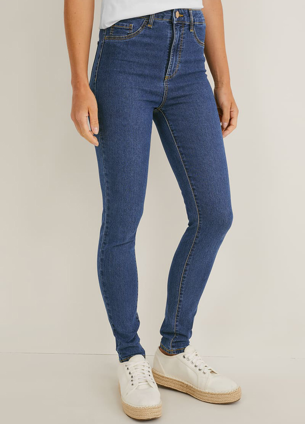 Синие демисезонные джеггинсы C&A