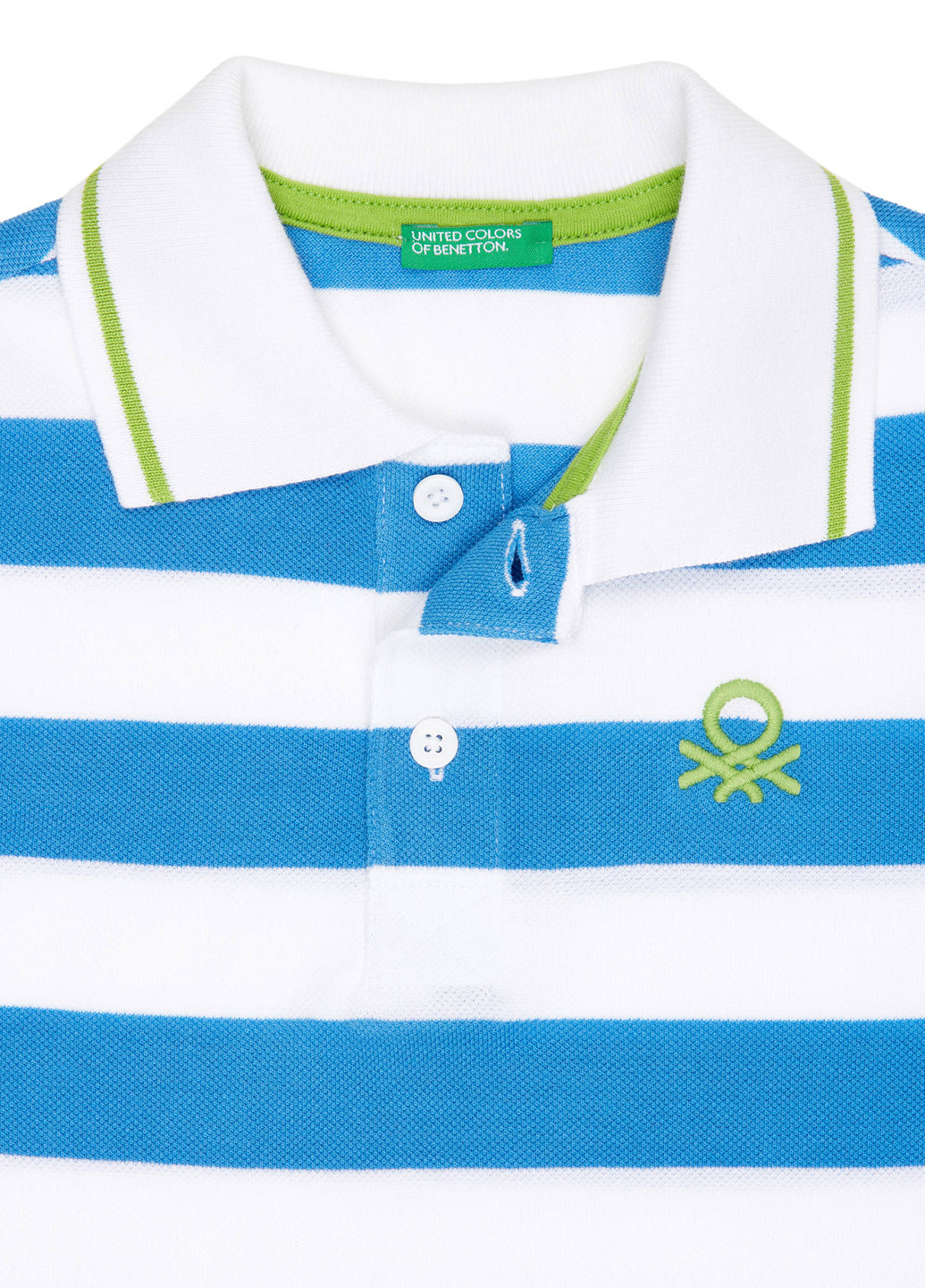 Голубой детская футболка-поло для мальчика United Colors of Benetton в полоску