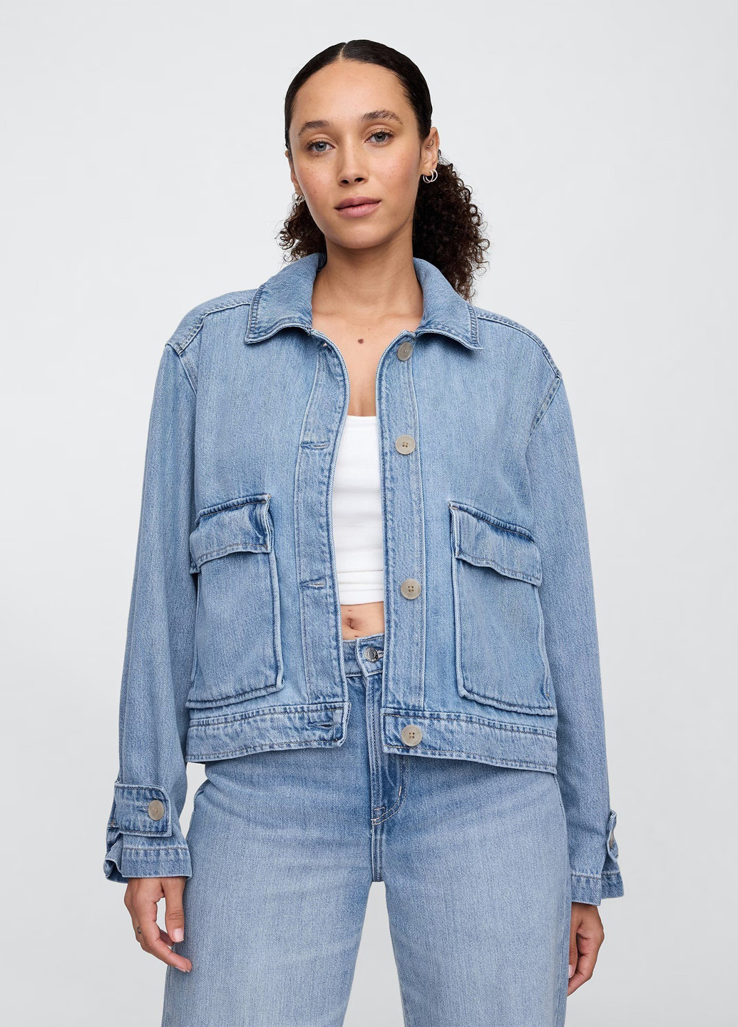 Блакитна демісезонна куртка Gap