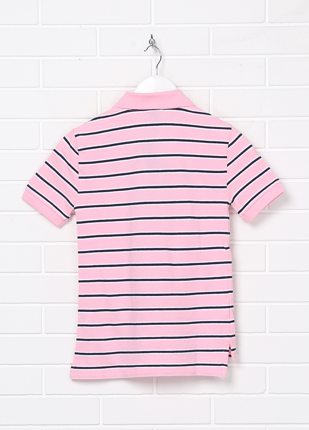 Розовая детская футболка-поло для мальчика Ralph Lauren в полоску