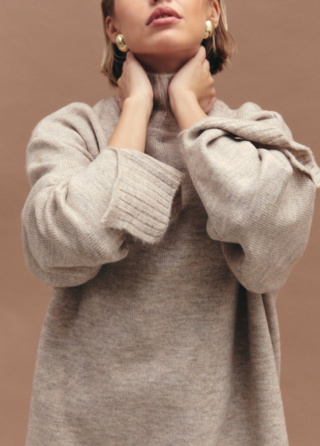 Сіро-бежевий демісезонний светр Gepur