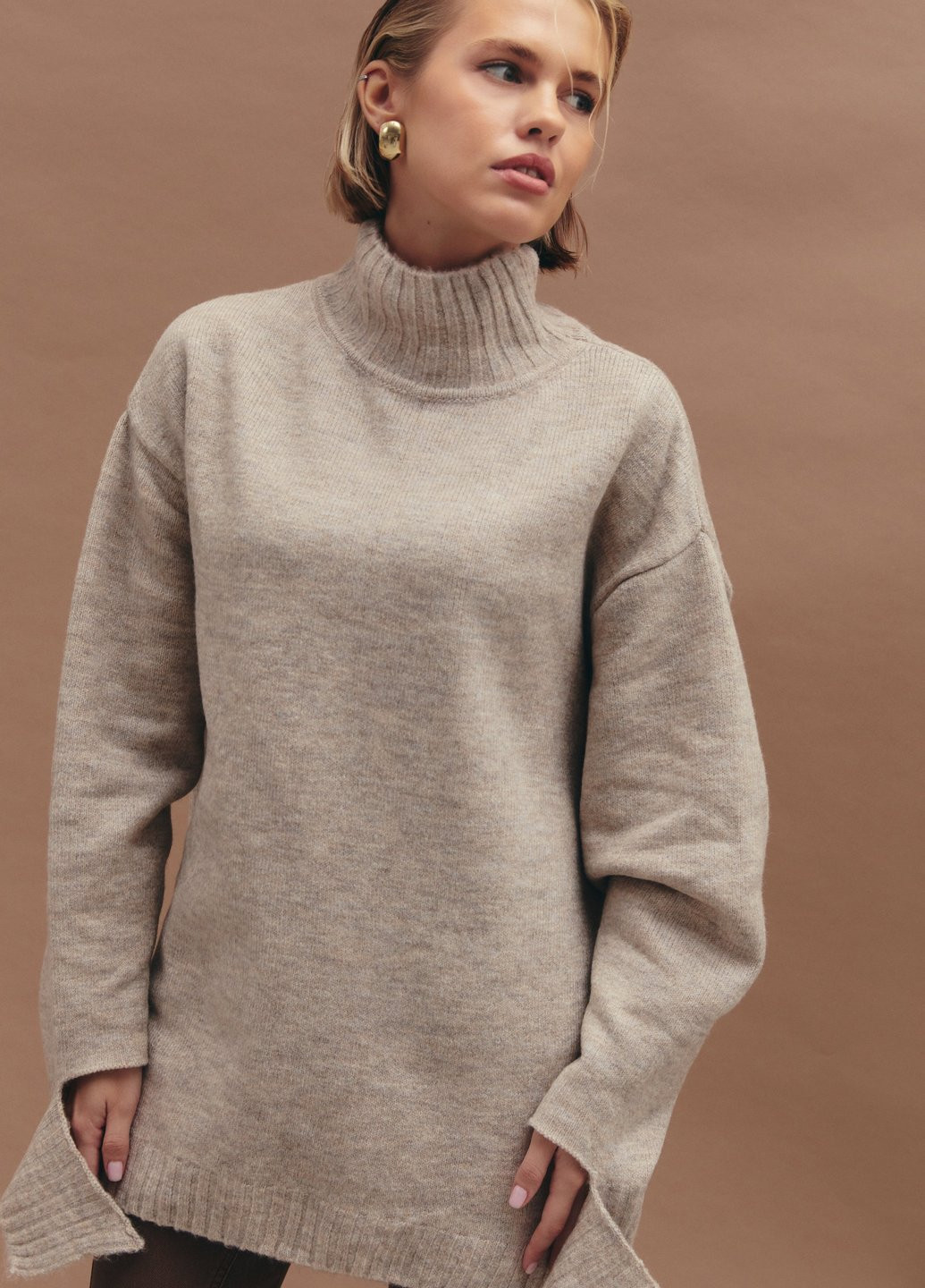 Сіро-бежевий демісезонний светр Gepur